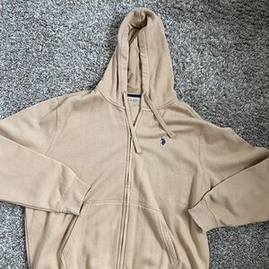 U.S. Polo Assn. Men's Tan Zip Up Sweater